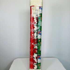 Vintage 90s CLEO Holiday Christmas Wrapping Paper 3 Pack Made In USA NOS